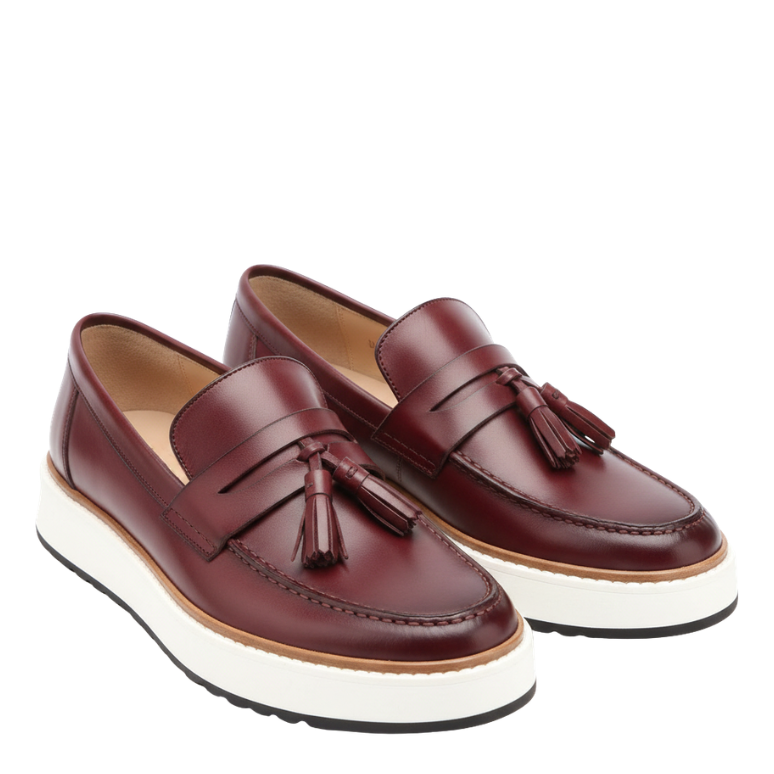 Pure Essence Italian Leather Tassel Loafers