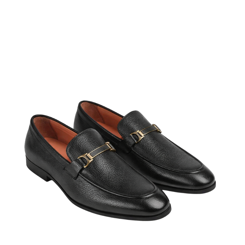 Pure Italian Leather Textured Bit Loafer