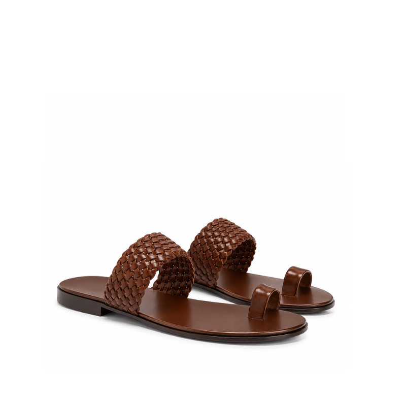 Pure Leather Open Toe Braided Sandal