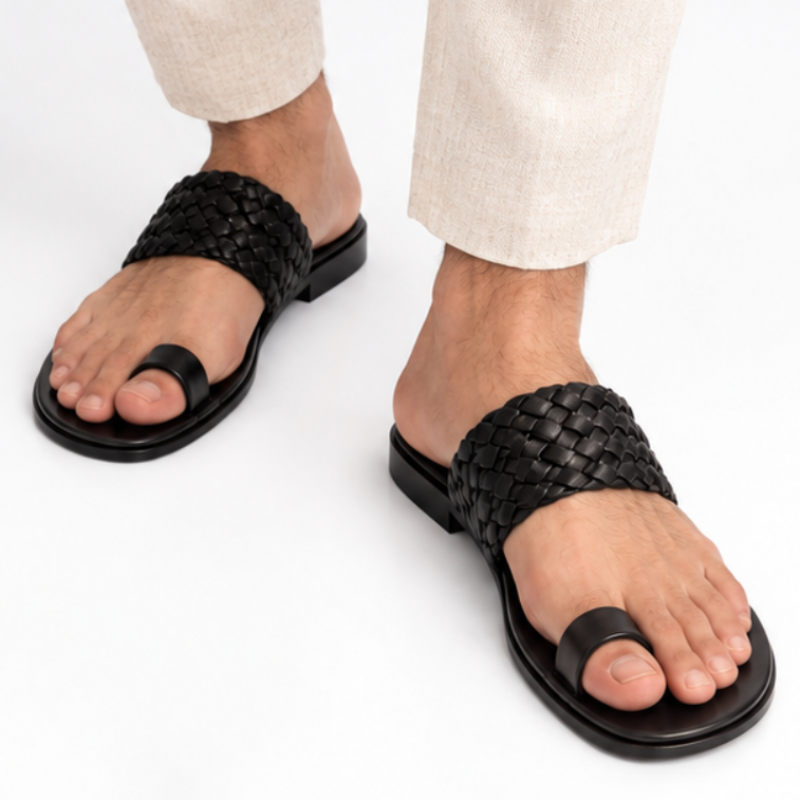 Pure Leather Open Toe Braided Sandal