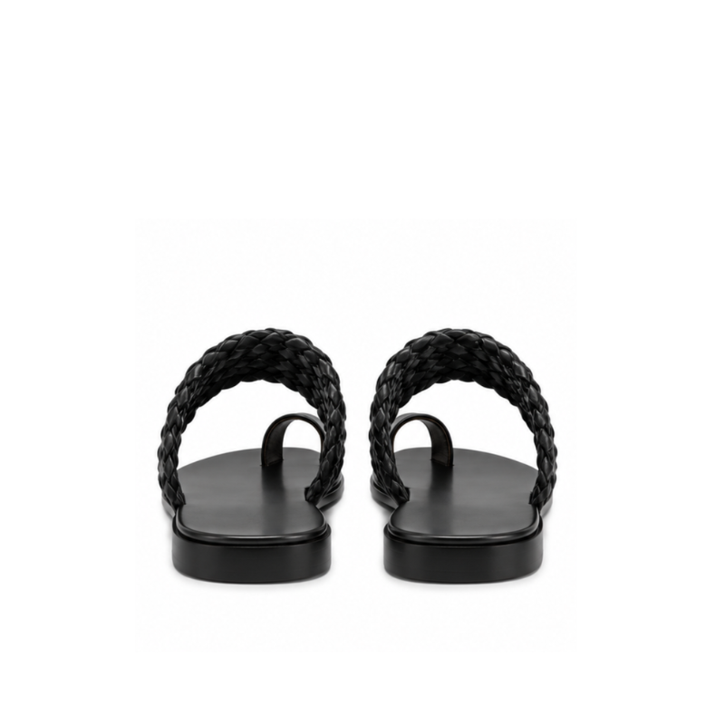 Pure Leather Open Toe Braided Sandal