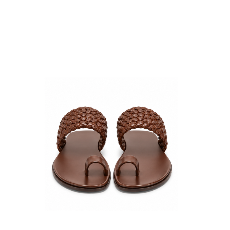 Pure Leather Open Toe Braided Sandal