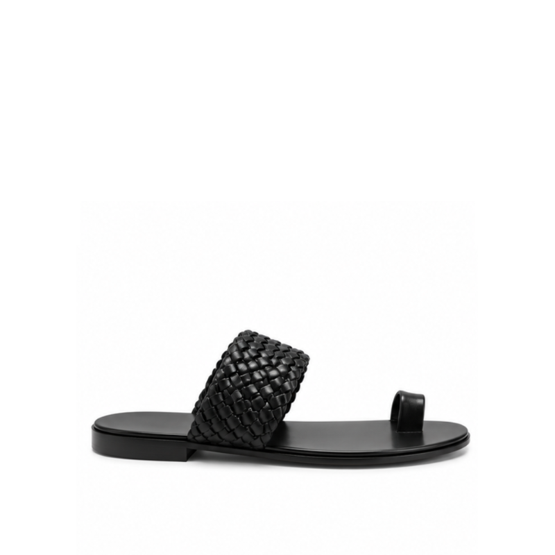 Pure Leather Open Toe Braided Sandal