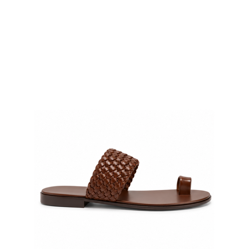 Pure Leather Open Toe Braided Sandal