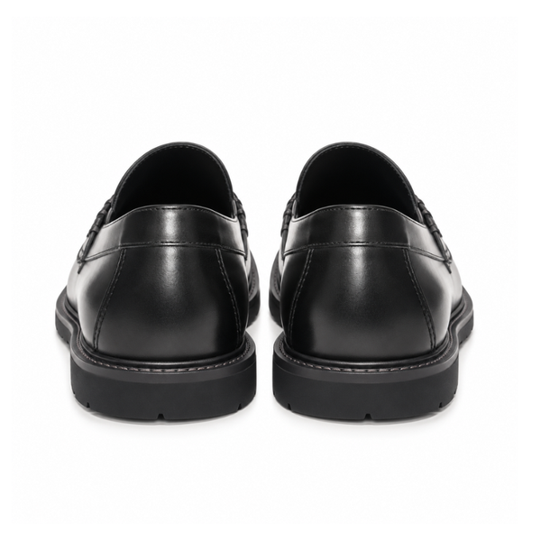 Pure Solid Leather Buckled Timeless Loafers