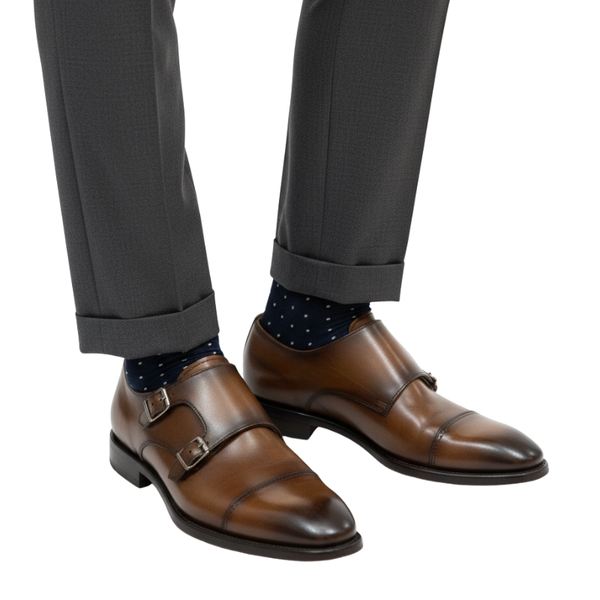 Regal Mocha Handcrafted Monk Strap Shoes
