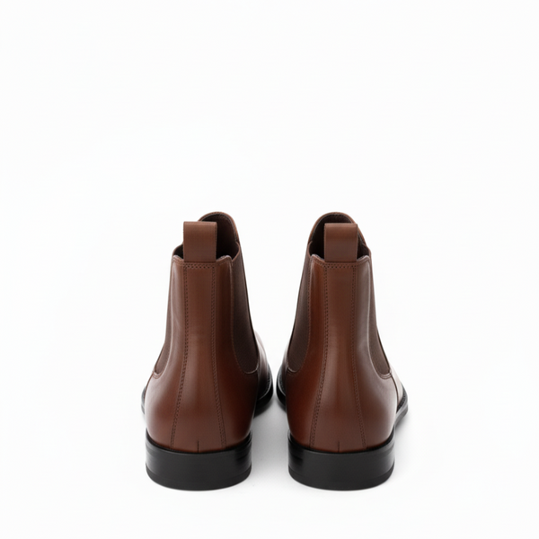Regalia Cognac Polished Italian Elegant Chelsea Boots