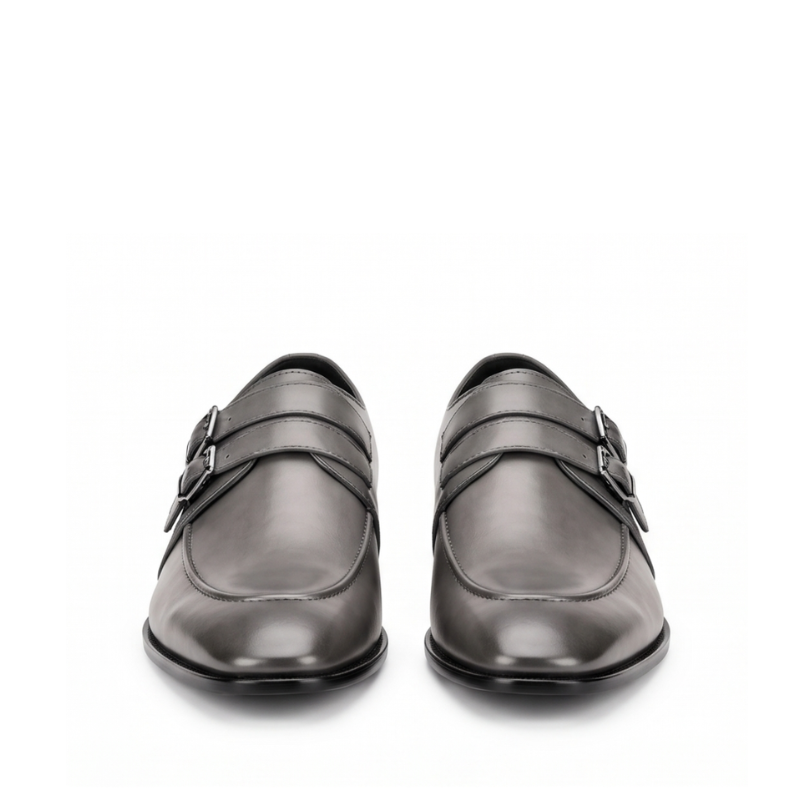 Regent Noir Double Monk Leather Shoes