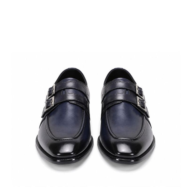 Regent Noir Double Monk Leather Shoes