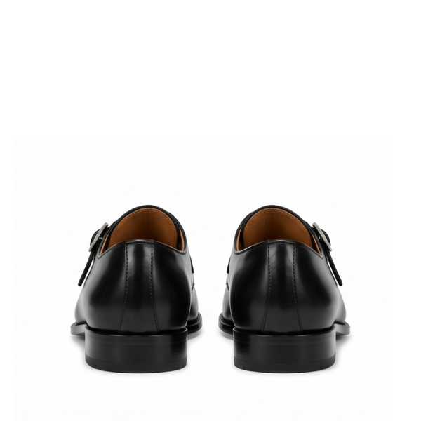 Regent Noir Double Monk Leather Shoes