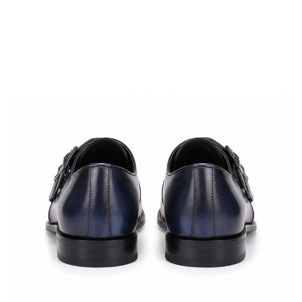 Regent Noir Double Monk Leather Shoes