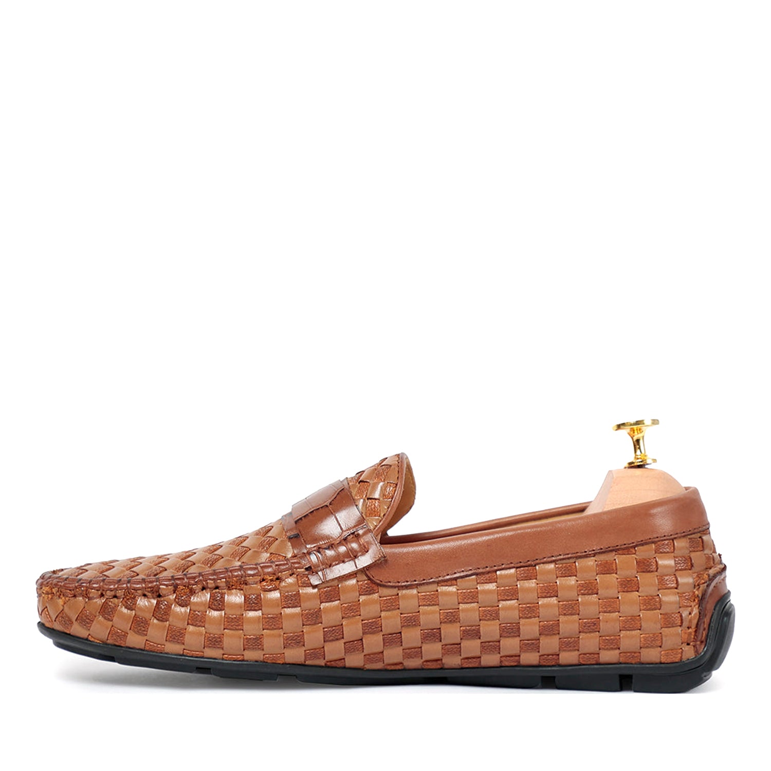 Ross Weavad Brown Leather Shoes