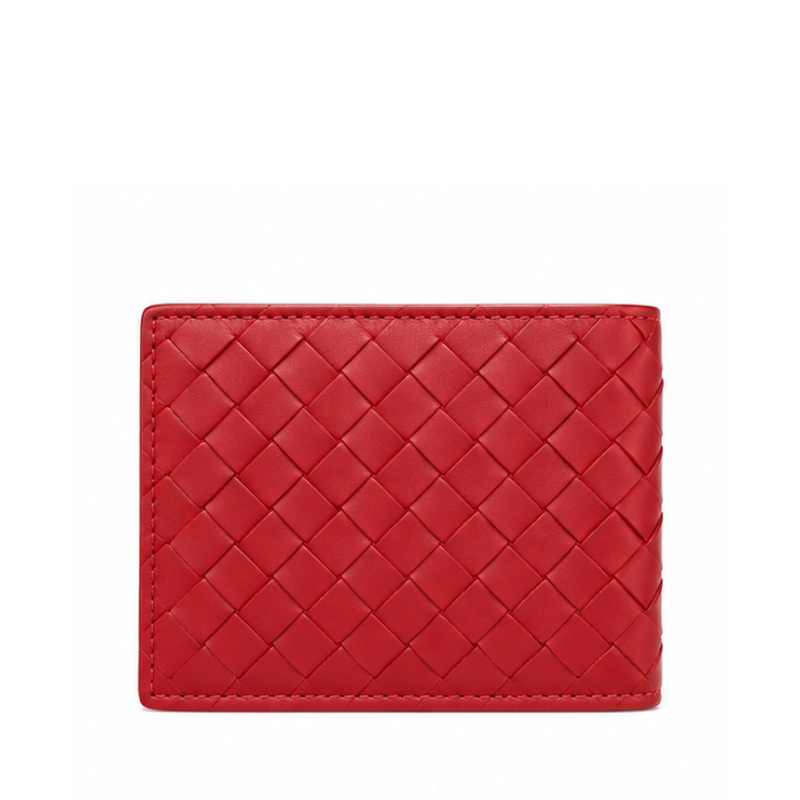 Rosso Intrecciato Leather Wallet