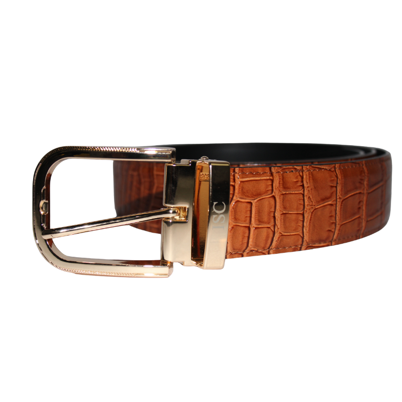 Royal Crocodile Texture Italian Leather Belt