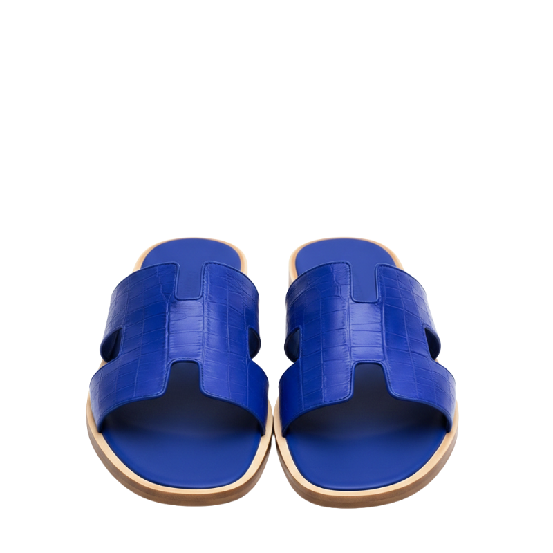 Royal H-Style Crocodile Textured Slippers