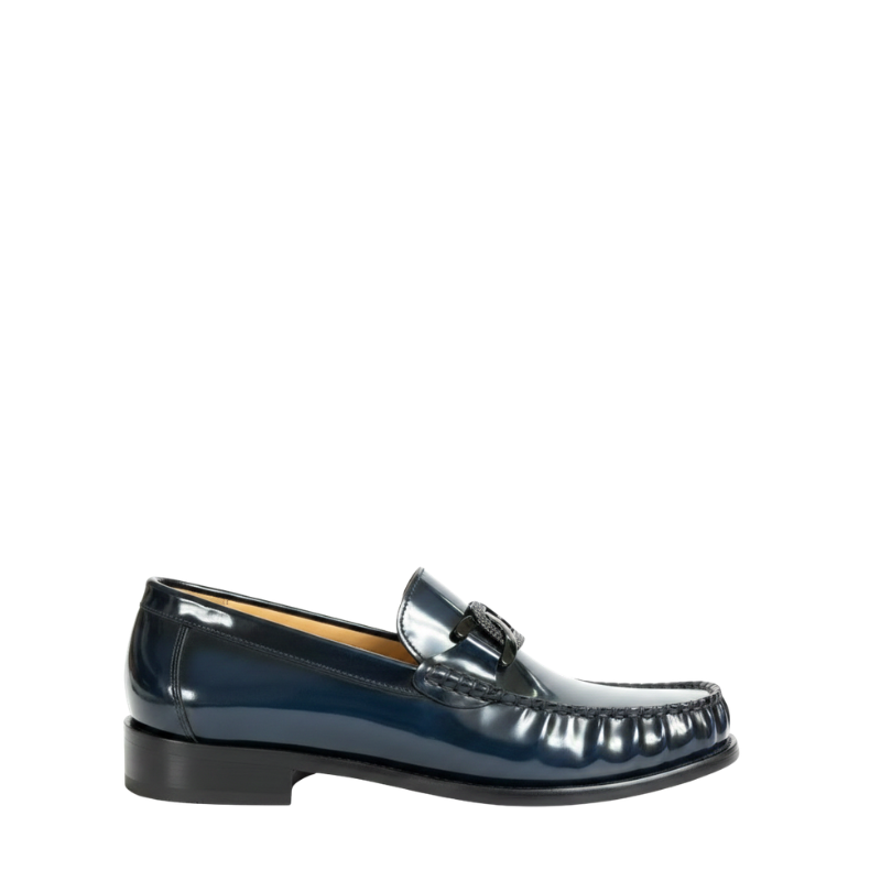 Royal Horsebit Metal Strap Leather Loafers