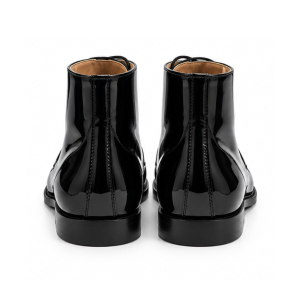 Royal Patent Leather Lace-Up Boots