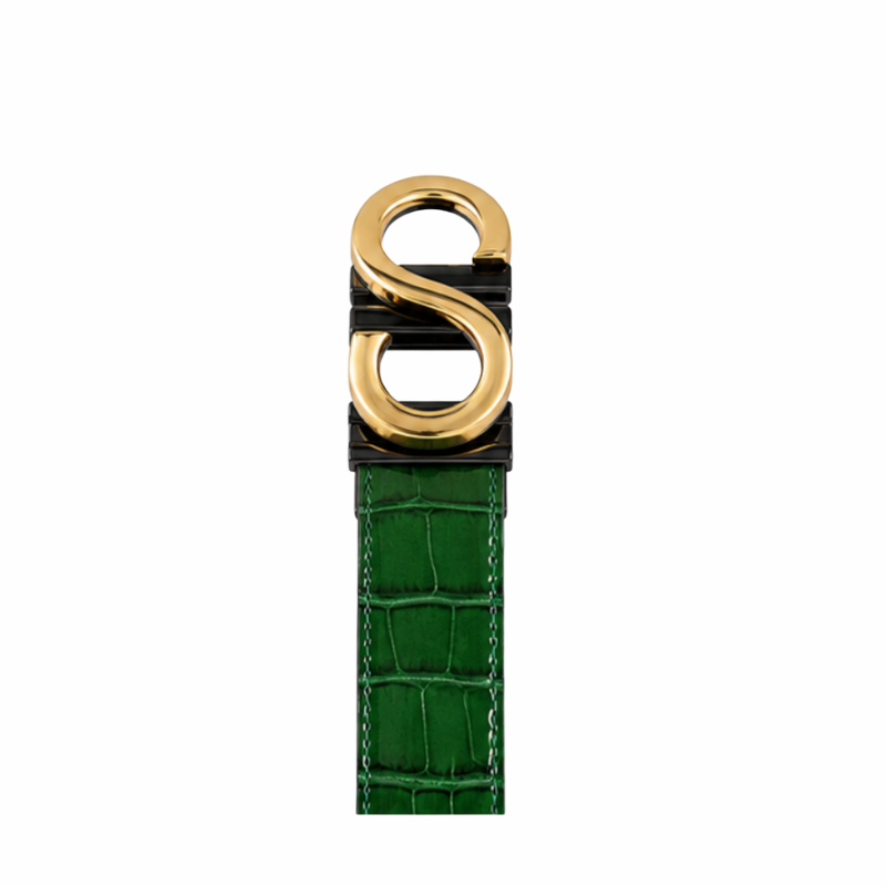 S Style Buckle Croc Infinity Leather Belt