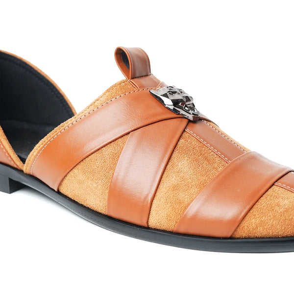 Criss Cross Slip-On Sandal - Tan