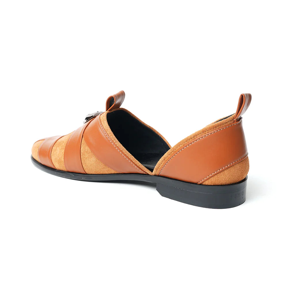 Criss Cross Slip-On Sandal - Tan