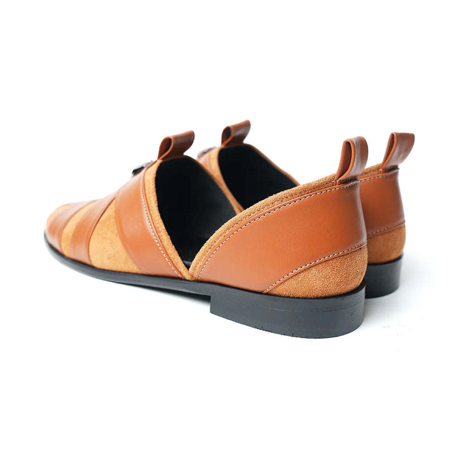 Criss Cross Slip-On Sandal - Tan
