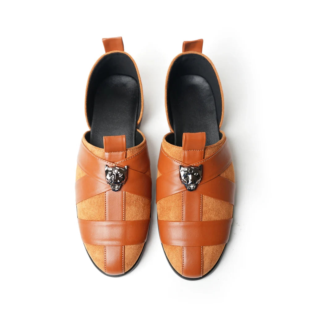 Criss Cross Slip-On Sandal - Tan