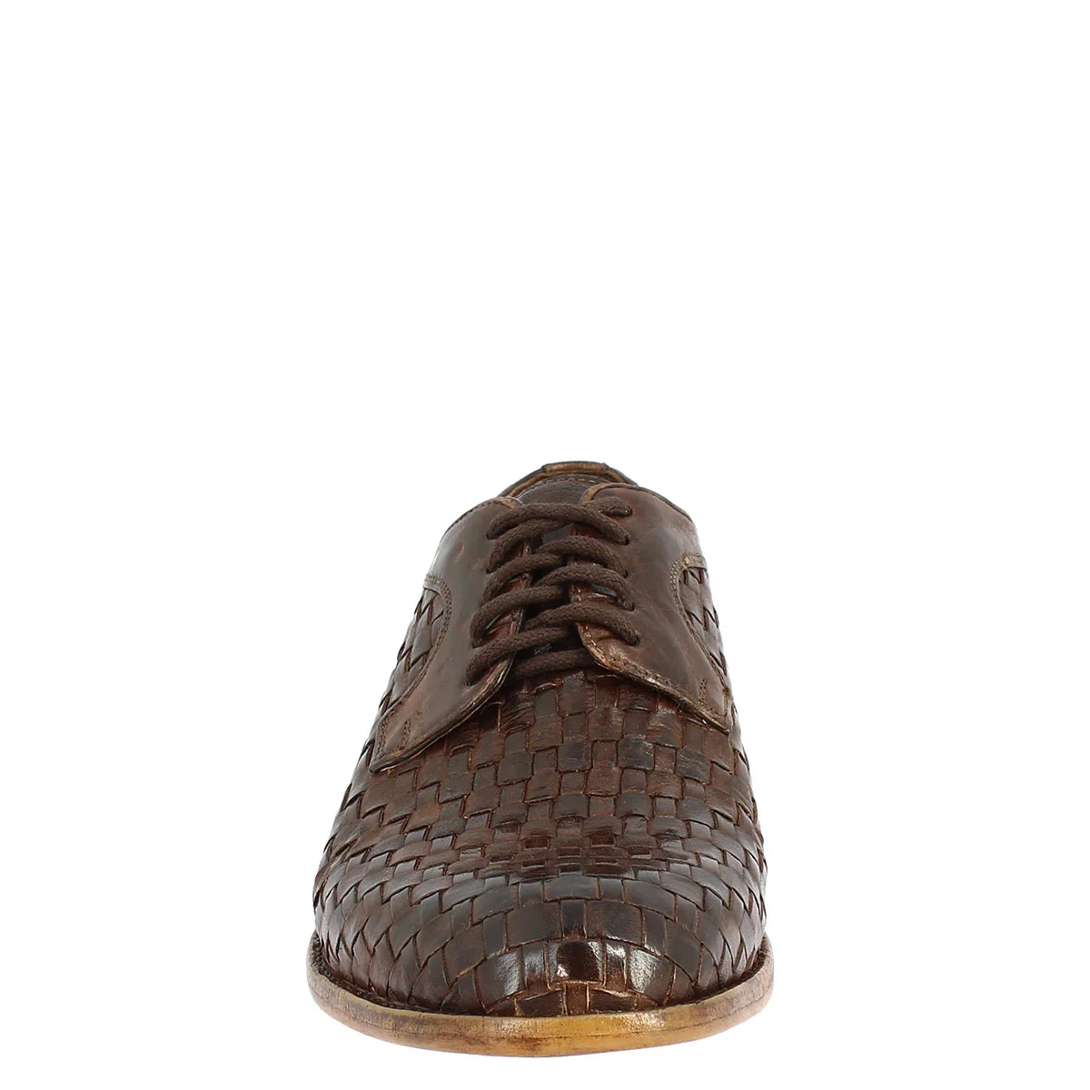 Dark Brown Woven Leather Shoes