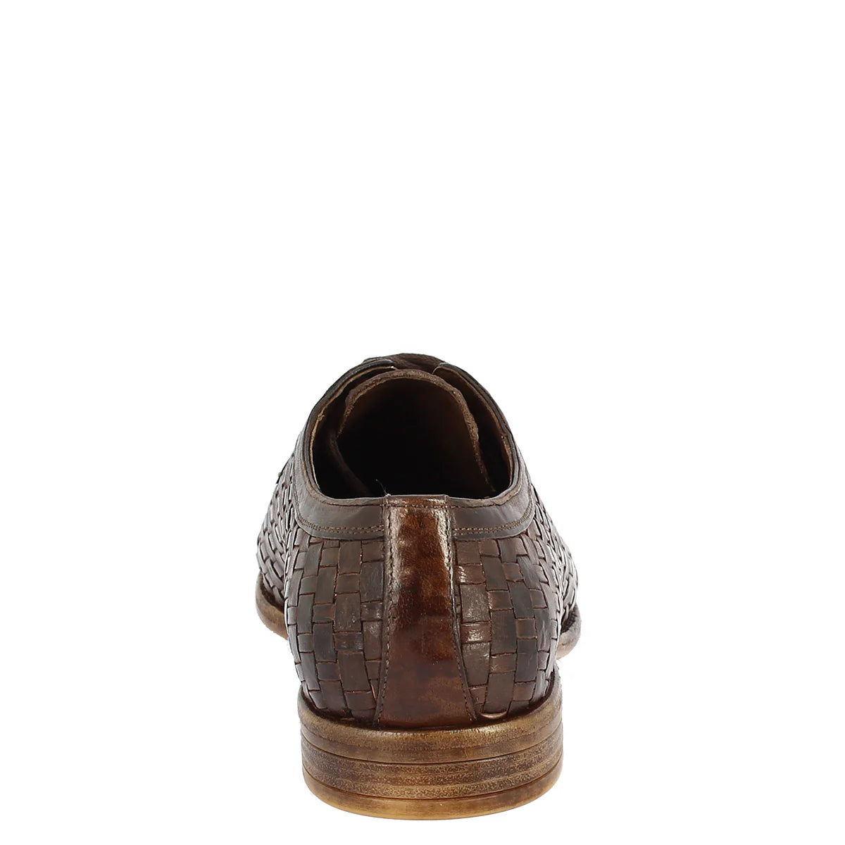 Dark Brown Woven Leather Shoes