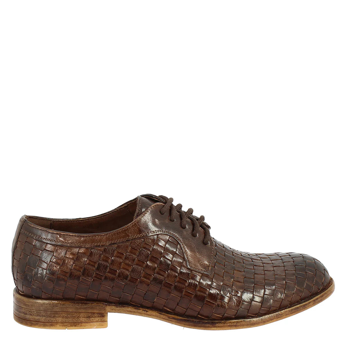 Dark Brown Woven Leather Shoes