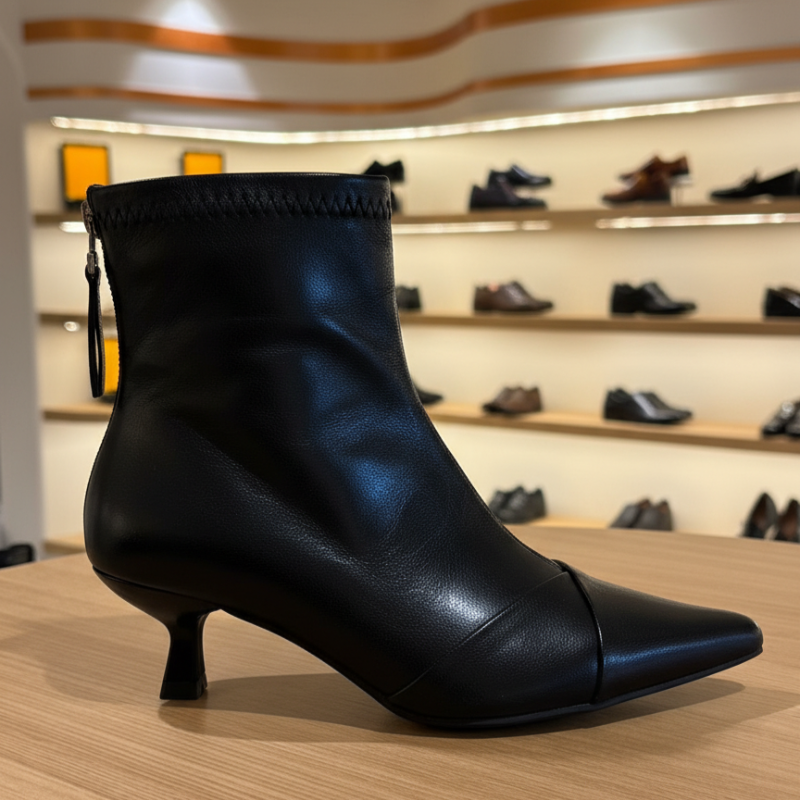 Luxury Sleek Zip Sock Ankle Boots