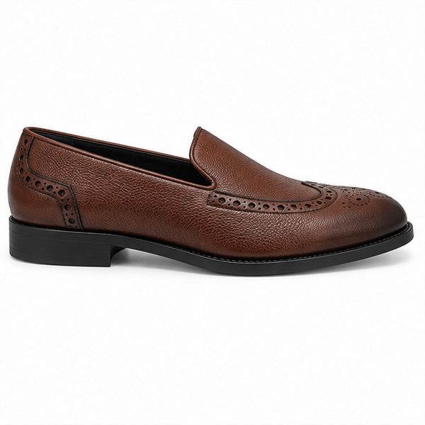 Sorrento Cognac Brogue Leather Loafer