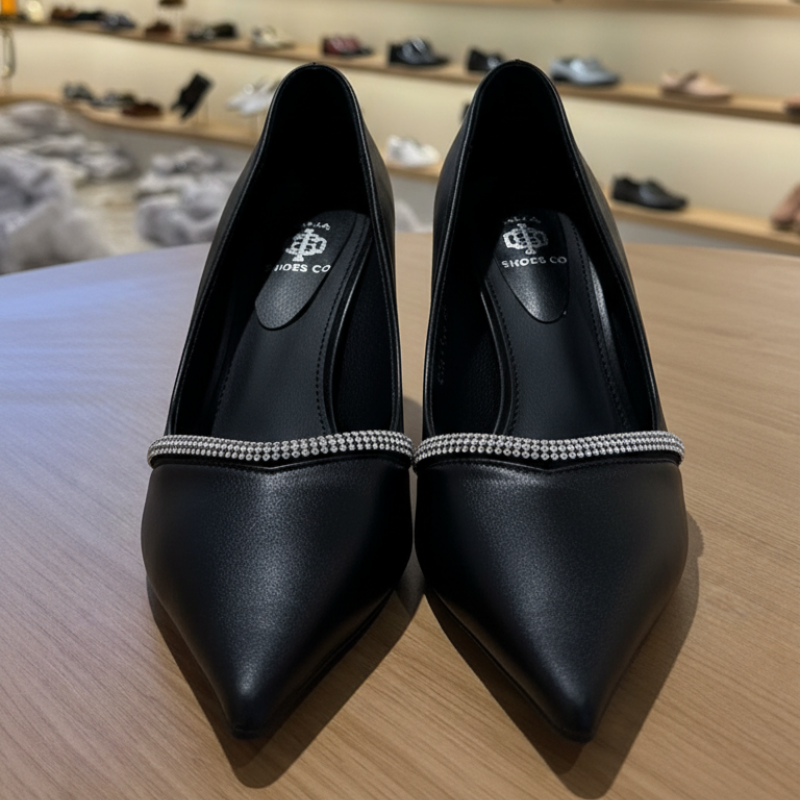 Crystal Trim Stiletto Heels