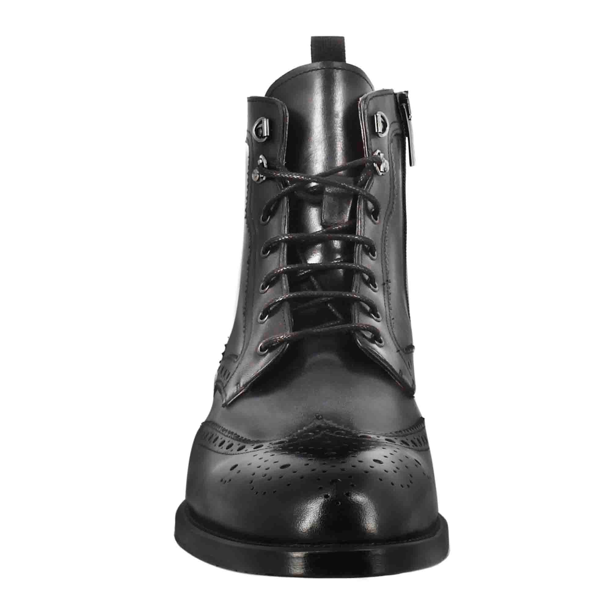 Black Amphibious Brogue Boots