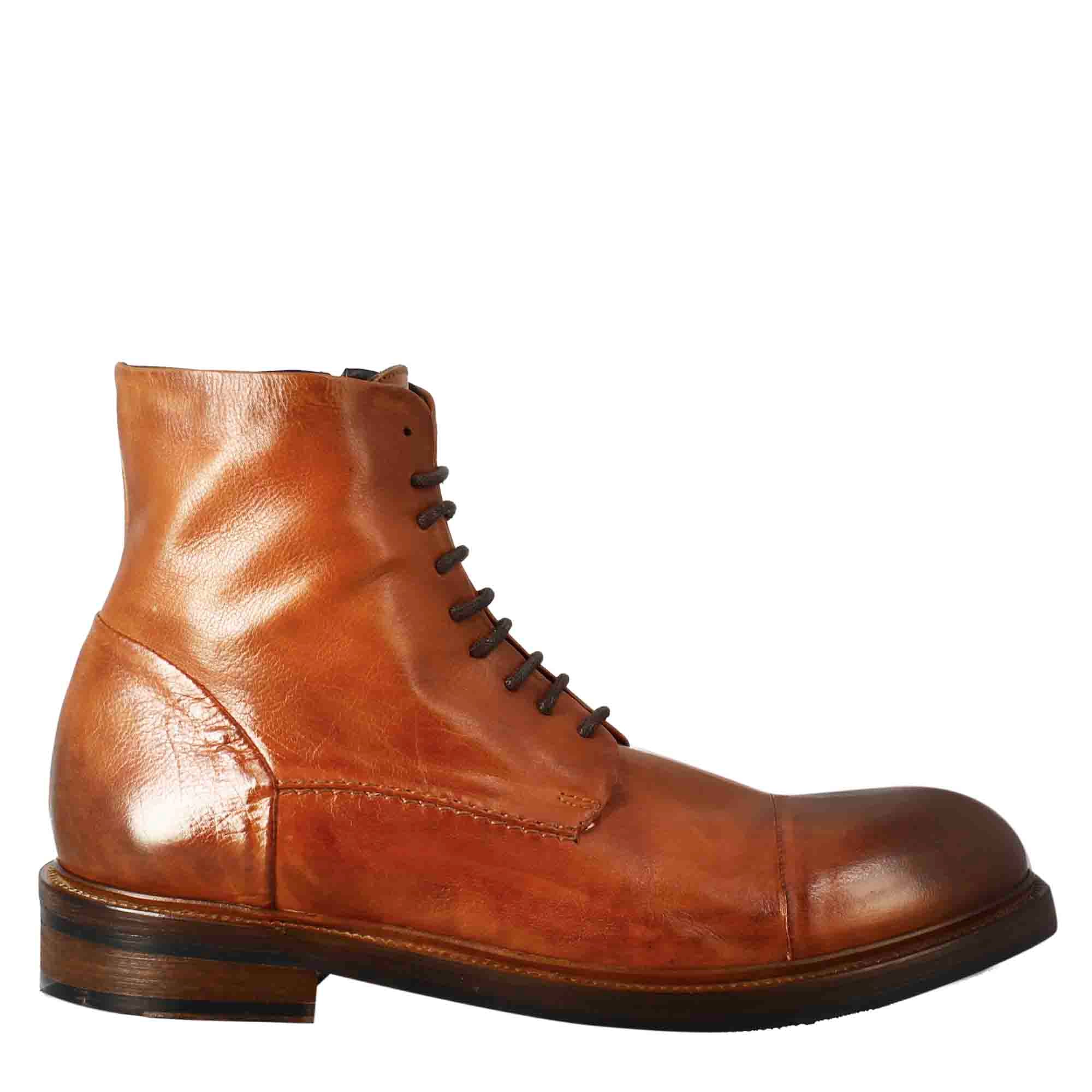 Tan Washed Leather Amphibian Boots