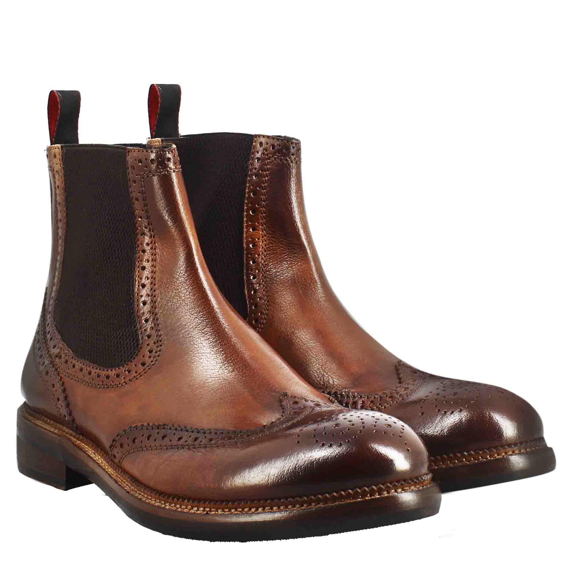 Men's candy chelsea boot in washed leather,