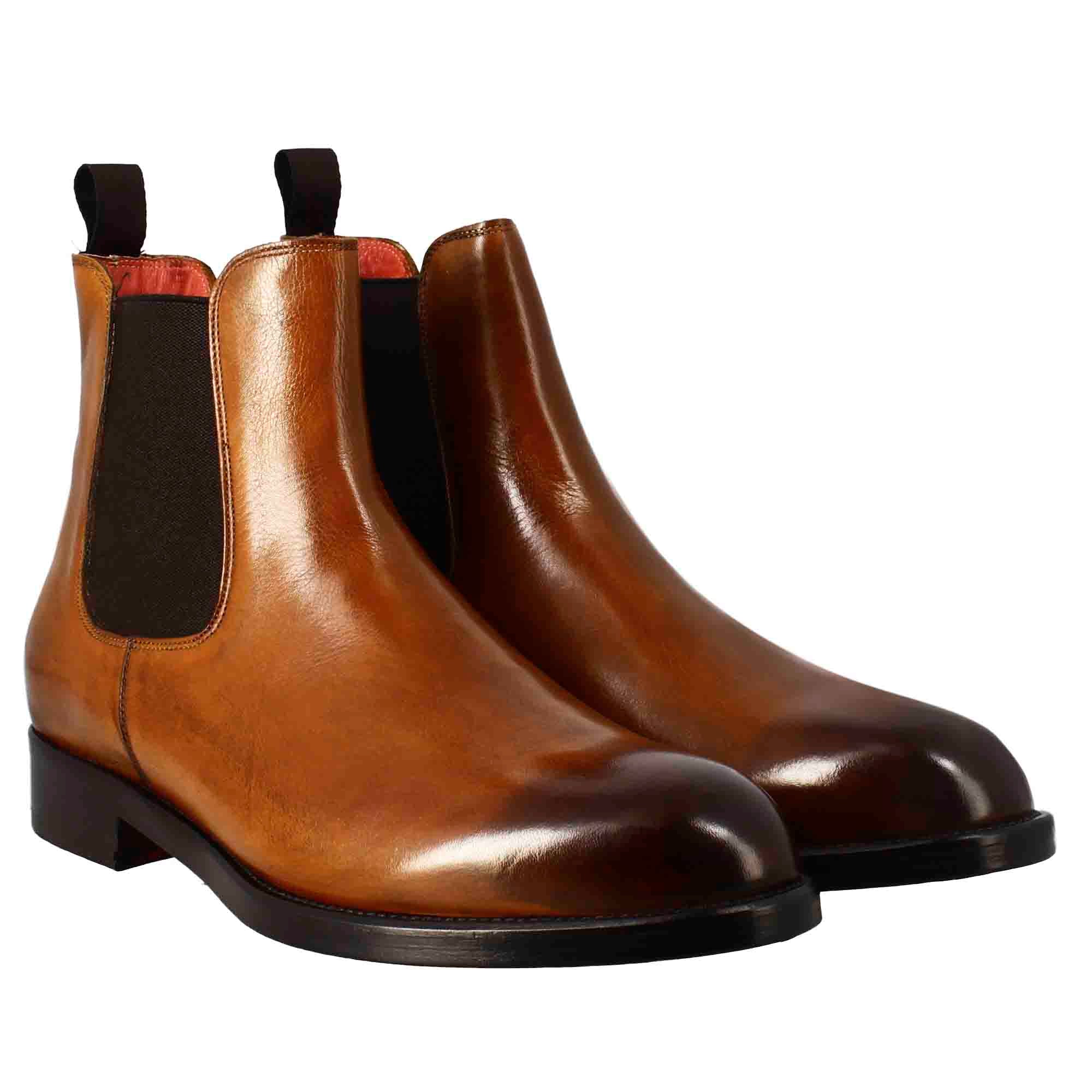 sporty leather chelsea boots