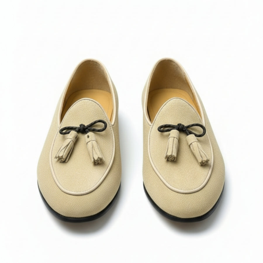 Stylish Suede Tassel Bow Loafers Shoes
