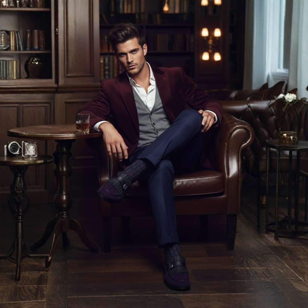 Suede Handmade Leather Single Monk Straps Shoe