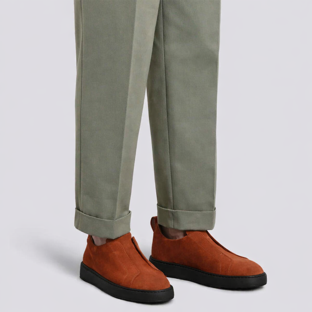 Suede Triple Stitch Slip-On Sneakers For Men