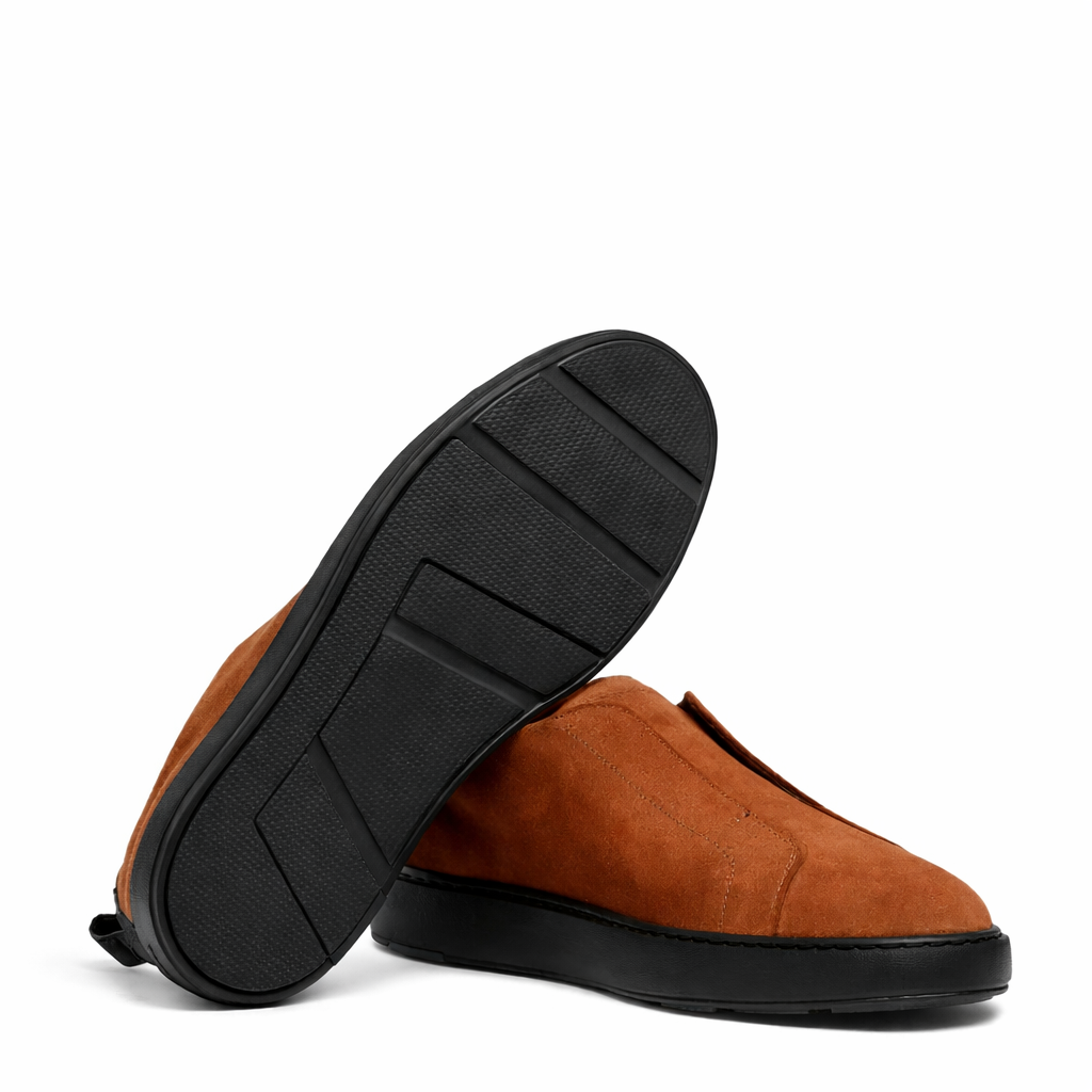 Suede Triple Stitch Slip-On Sneakers For Men