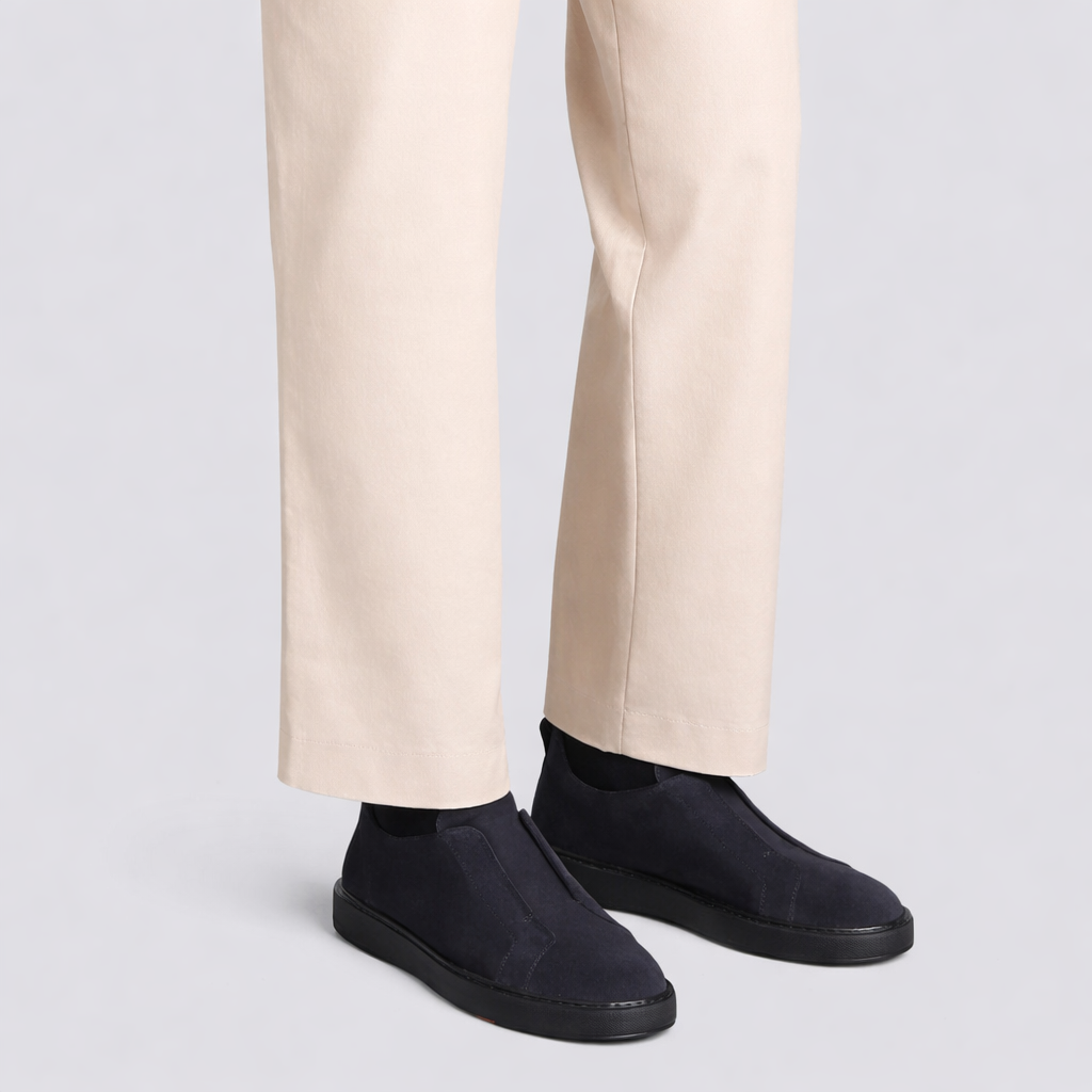 Suede Triple Stitch Slip-On Sneakers For Men