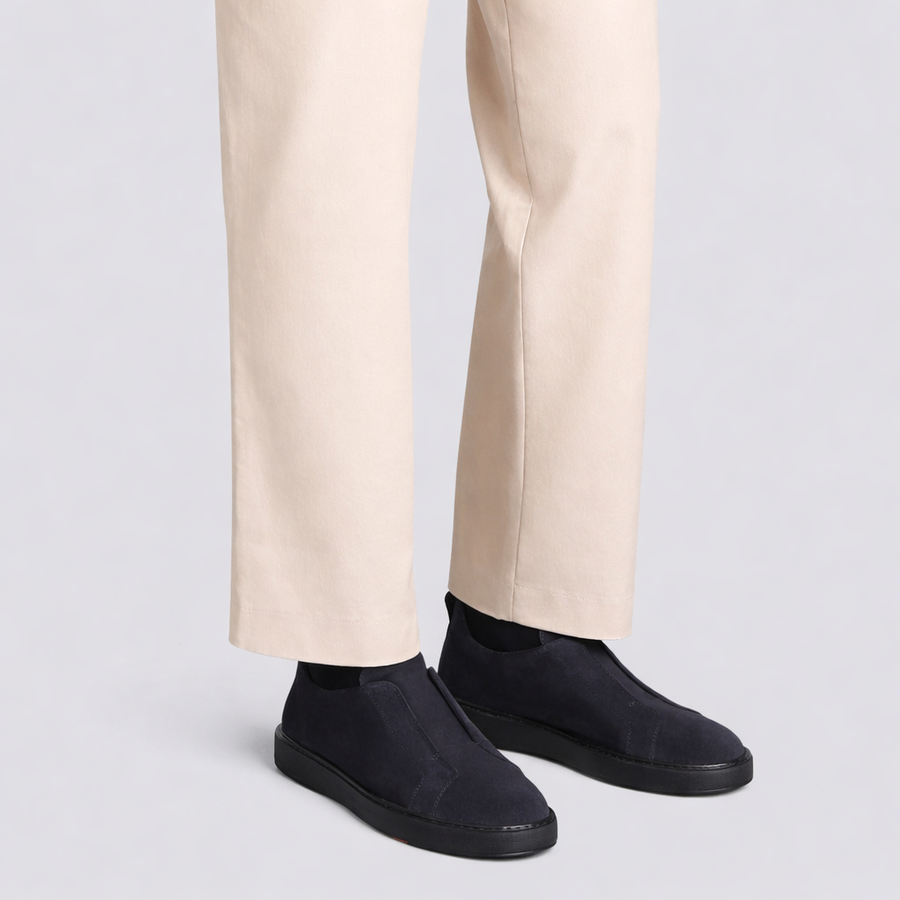 Suede Triple Stitch Slip-On Sneakers For Men