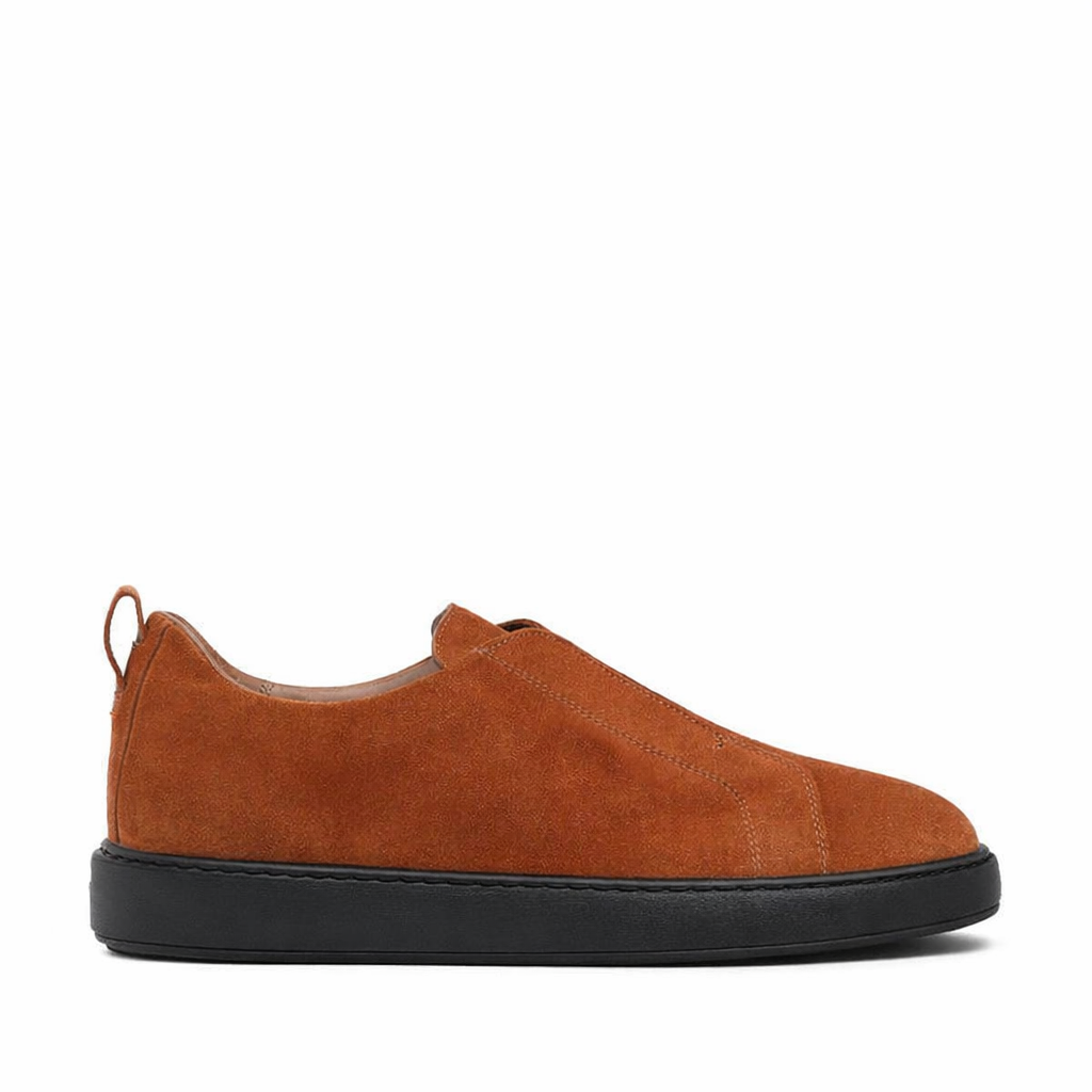 Suede Triple Stitch Slip-On Sneakers For Men