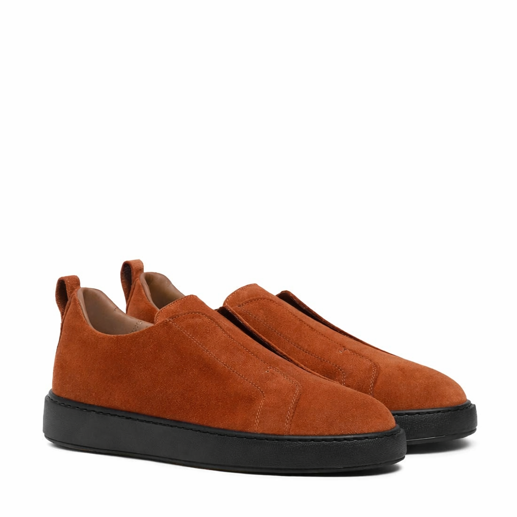 Suede Triple Stitch Slip-On Sneakers For Men