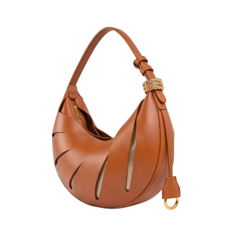 Luxury Crescent Leather Handbag