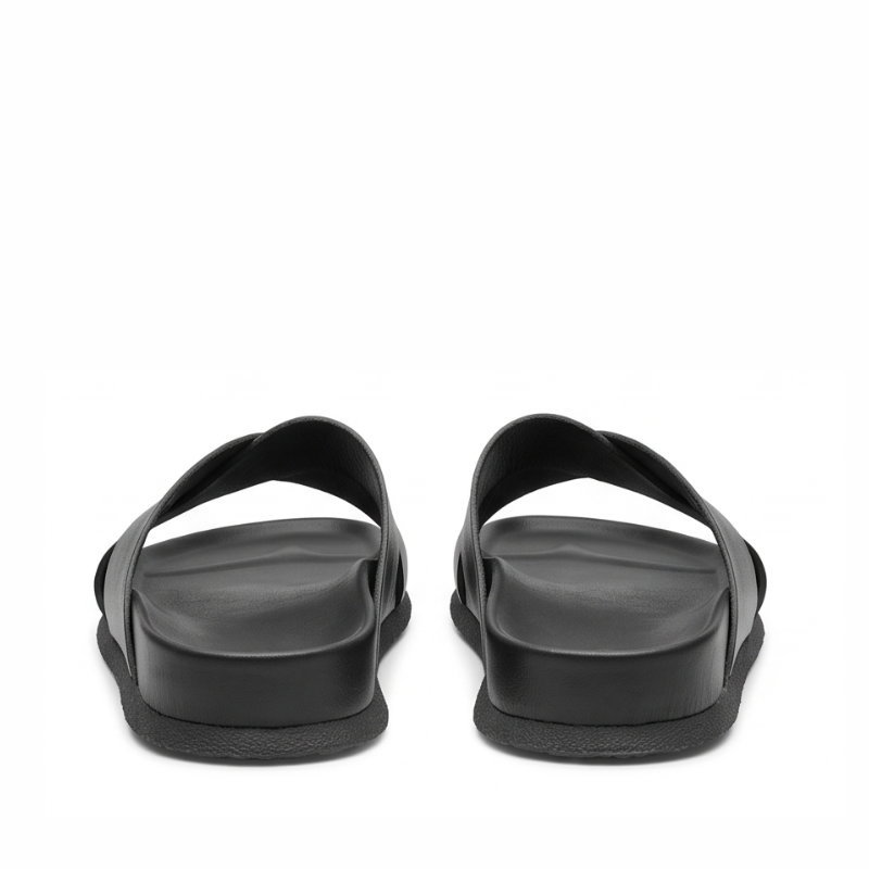 Terra Cross Leather Slide Sandal in leather