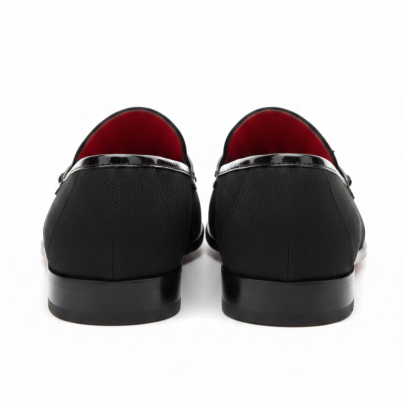 Timeless Grace Textured Glossy Strap Loafers