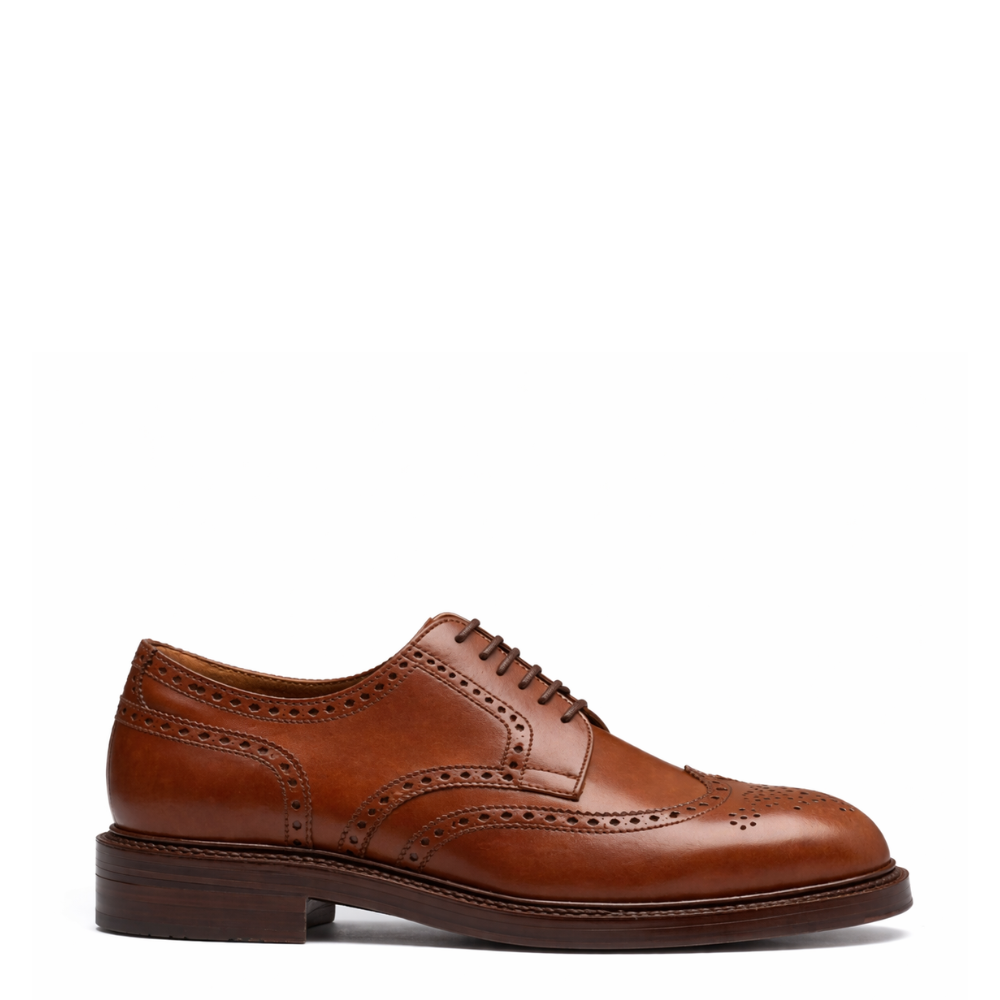 Triple Sole Derby Leather Shoes For Men