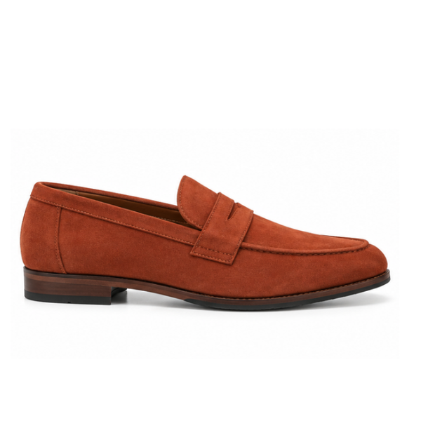 Tuscany Terracotta Suede Penny Loafers