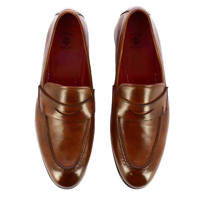 Men's Hand-Painted Leather Penny Loafers